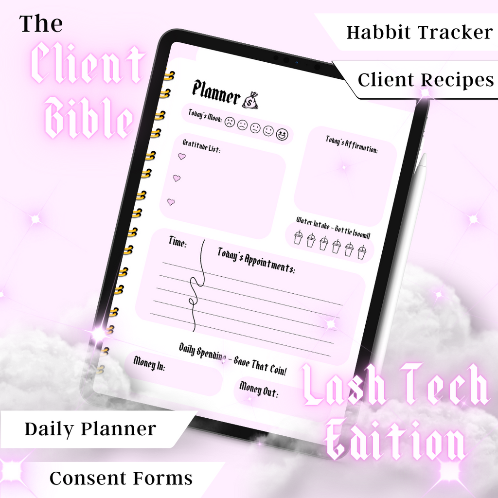 The Lash Client Bible - Digital Client Record Book + Daily Planner
